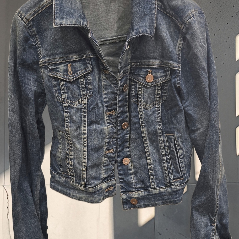 White House Black Market Blue Jean Jacket
